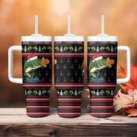 Merry Fishmas Christmas Tumbler With Handle Xmas Holiday Patterns - Wonder Print Shop