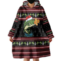 Merry Fishmas Christmas Wearable Blanket Hoodie Xmas Holiday Patterns - Wonder Print Shop
