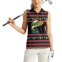 Merry Fishmas Christmas Women Sleeveless Polo Shirt Xmas Holiday Patterns - Wonder Print Shop