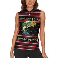 Merry Fishmas Christmas Women Sleeveless Polo Shirt Xmas Holiday Patterns - Wonder Print Shop