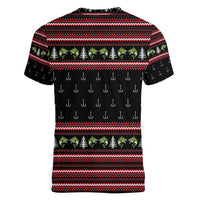 Merry Fishmas Christmas Women V-Neck T-Shirt Xmas Holiday Patterns - Wonder Print Shop