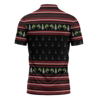 Merry Fishmas Christmas Zipper Polo Shirt Xmas Holiday Patterns - Wonder Print Shop