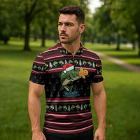 Merry Fishmas Christmas Zipper Polo Shirt Xmas Holiday Patterns - Wonder Print Shop