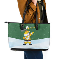 Merry Hitsmas Christmas Yall Christmas Leather Tote Bag Xmas Holiday Patterns - Wonder Print Shop