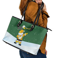 Merry Hitsmas Christmas Yall Christmas Leather Tote Bag Xmas Holiday Patterns - Wonder Print Shop