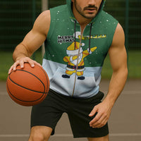 Merry Hitsmas Christmas Yall Christmas Sleeveless Zip Hoodie Xmas Holiday Patterns - Wonder Print Shop