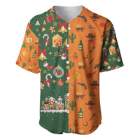 Merry Kiss My Texas Christmas Baseball Jersey Xmas Holiday Patterns - Wonder Print Shop