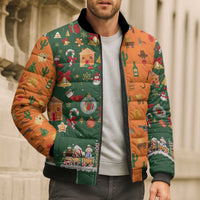 Merry Kiss My Texas Christmas Bomber Puffer Jacket Xmas Holiday Patterns - Wonder Print Shop