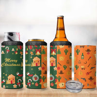 Merry Kiss My Texas Christmas 4 in 1 Can Cooler Tumbler Xmas Holiday Patterns - Wonder Print Shop