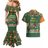 Merry Kiss My Texas Christmas Couples Matching Mermaid Dress and Hawaiian Shirt Xmas Holiday Patterns - Wonder Print Shop