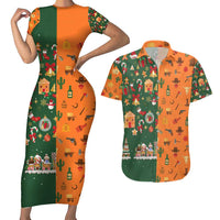 Merry Kiss My Texas Christmas Couples Matching Short Sleeve Bodycon Dress and Hawaiian Shirt Xmas Holiday Patterns - Wonder Print Shop