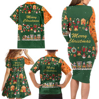 Merry Kiss My Texas Christmas Family Matching Long Sleeve Bodycon Dress and Hawaiian Shirt Xmas Holiday Patterns - Wonder Print Shop