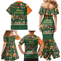 Merry Kiss My Texas Christmas Family Matching Mermaid Dress and Hawaiian Shirt Xmas Holiday Patterns - Wonder Print Shop