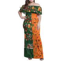 Merry Kiss My Texas Christmas Family Matching Off Shoulder Maxi Dress and Hawaiian Shirt Xmas Holiday Patterns - Wonder Print Shop