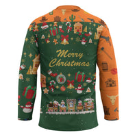 Merry Kiss My Texas Christmas Hockey Jersey Xmas Holiday Patterns - Wonder Print Shop