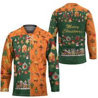 Merry Kiss My Texas Christmas Hockey Jersey Xmas Holiday Patterns - Wonder Print Shop