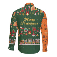 Merry Kiss My Texas Christmas Long Sleeve Button Shirt Xmas Holiday Patterns - Wonder Print Shop
