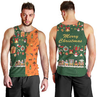 Merry Kiss My Texas Christmas Men Tank Top Xmas Holiday Patterns - Wonder Print Shop