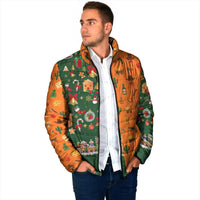 Merry Kiss My Texas Christmas Padded Jacket Xmas Holiday Patterns - Wonder Print Shop