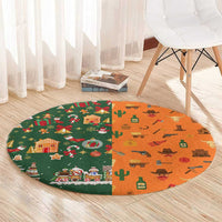 Merry Kiss My Texas Christmas Round Carpet Xmas Holiday Patterns - Wonder Print Shop