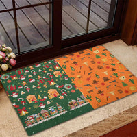 Merry Kiss My Texas Christmas Rubber Doormat Xmas Holiday Patterns - Wonder Print Shop