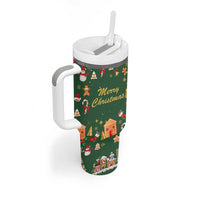 Merry Kiss My Texas Christmas Tumbler With Handle Xmas Holiday Patterns - Wonder Print Shop