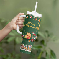 Merry Kiss My Texas Christmas Tumbler With Handle Xmas Holiday Patterns - Wonder Print Shop