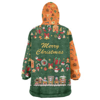 Merry Kiss My Texas Christmas Wearable Blanket Hoodie Xmas Holiday Patterns - Wonder Print Shop