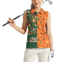 Merry Kiss My Texas Christmas Women Sleeveless Polo Shirt Xmas Holiday Patterns - Wonder Print Shop