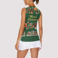 Merry Kiss My Texas Christmas Women Sleeveless Polo Shirt Xmas Holiday Patterns - Wonder Print Shop