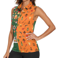 Merry Kiss My Texas Christmas Women Sleeveless Polo Shirt Xmas Holiday Patterns - Wonder Print Shop