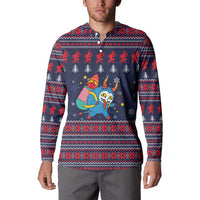 Merry Krampus Christmas Button Sweatshirt Xmas Holiday Patterns - Wonder Print Shop