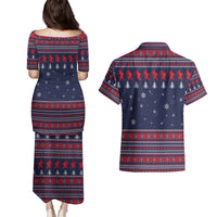 Merry Krampus Christmas Couples Matching Puletasi and Hawaiian Shirt Xmas Holiday Patterns - Wonder Print Shop