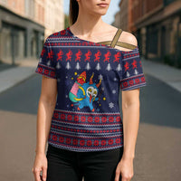 Merry Krampus Christmas Cross Shoulder Shirt Xmas Holiday Patterns - Wonder Print Shop