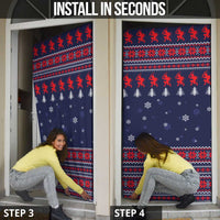 Merry Krampus Christmas Door Cover Xmas Holiday Patterns - Wonder Print Shop