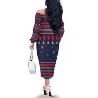 Merry Krampus Christmas Family Matching Off The Shoulder Long Sleeve Dress and Hawaiian Shirt Xmas Holiday Patterns - Wonder Print Shop