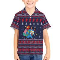 Merry Krampus Christmas Family Matching Off The Shoulder Long Sleeve Dress and Hawaiian Shirt Xmas Holiday Patterns - Wonder Print Shop