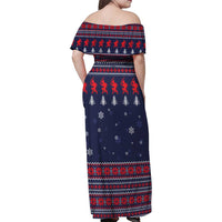 Merry Krampus Christmas Family Matching Off Shoulder Maxi Dress and Hawaiian Shirt Xmas Holiday Patterns - Wonder Print Shop