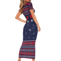 Merry Krampus Christmas Family Matching Short Sleeve Bodycon Dress and Hawaiian Shirt Xmas Holiday Patterns - Wonder Print Shop