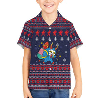 Merry Krampus Christmas Family Matching Short Sleeve Bodycon Dress and Hawaiian Shirt Xmas Holiday Patterns - Wonder Print Shop