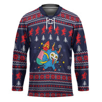 Merry Krampus Christmas Hockey Jersey Xmas Holiday Patterns - Wonder Print Shop