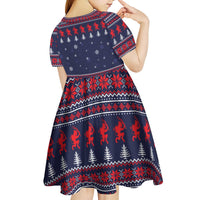 Merry Krampus Christmas Kid Short Sleeve Dress Xmas Holiday Patterns - Wonder Print Shop