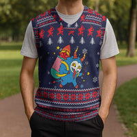 Merry Krampus Christmas Knitted V-Neck Vest Xmas Holiday Patterns - Wonder Print Shop