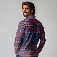 Merry Krampus Christmas Long Sleeve Polo Shirt Xmas Holiday Patterns - Wonder Print Shop