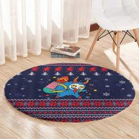 Merry Krampus Christmas Round Carpet Xmas Holiday Patterns - Wonder Print Shop
