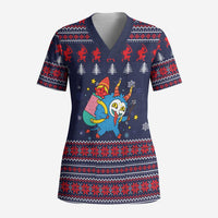 Merry Krampus Christmas Scrub Top Xmas Holiday Patterns - Wonder Print Shop
