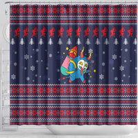 Merry Krampus Christmas Shower Curtain Xmas Holiday Patterns - Wonder Print Shop