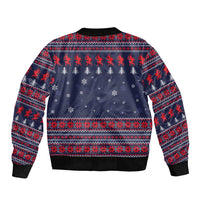 Merry Krampus Christmas Sleeve Zip Bomber Jacket Xmas Holiday Patterns - Wonder Print Shop