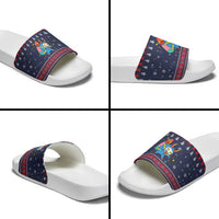 Merry Krampus Christmas Slide Sandals Xmas Holiday Patterns - Wonder Print Shop