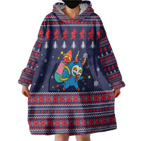 Merry Krampus Christmas Wearable Blanket Hoodie Xmas Holiday Patterns - Wonder Print Shop